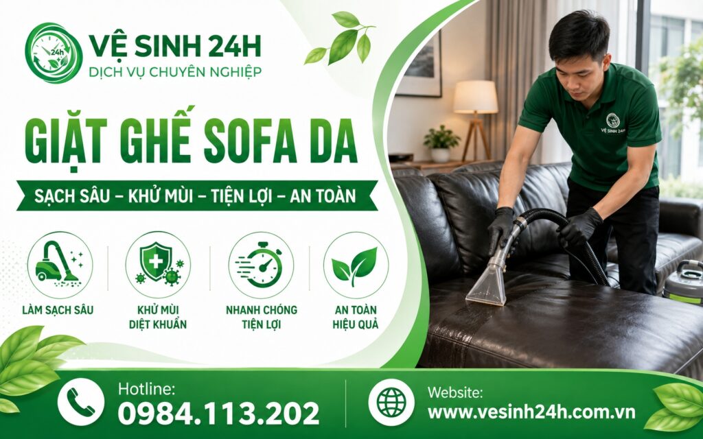 Banner giặt ghế sofa da