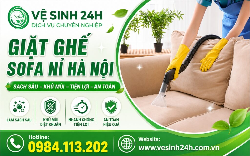 Banner giặt ghế sofa nỉ Hà Nội