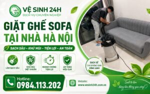 Banner giặt ghế sofa tại nhà Hà Nội