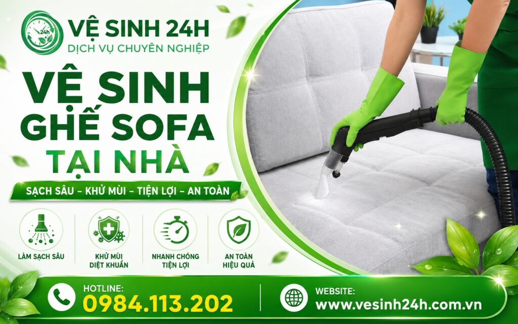 Banner vệ sinh ghế sofa tại nhà