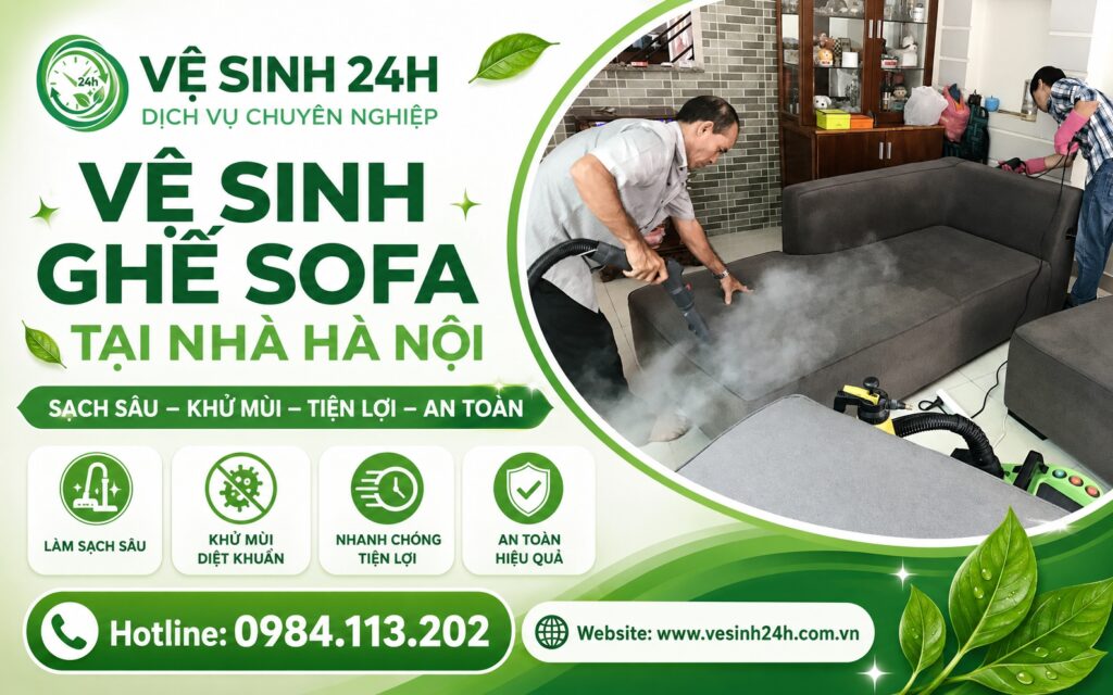 Banner vệ sinh ghế sofa tại nhà Hà Nội