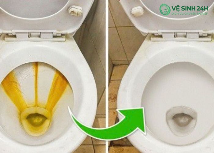 Cách tẩy vết ố vàng trên bồn cầu (4) Cách tẩy vết ố vàng trên bồn cầu (4)
