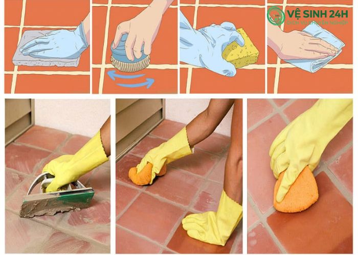 Cách tẩy vết sơn trên sàn gạch sau xây dựng (2) Cách tẩy vết sơn trên sàn gạch sau xây dựng (2)