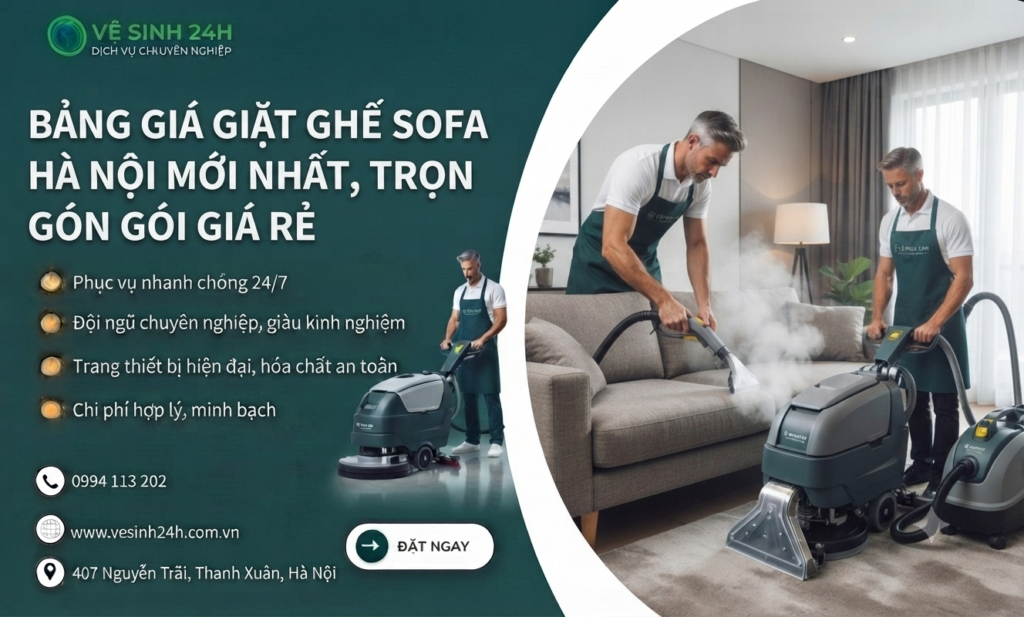 Bảng giá giặt ghế sofa Hà Nội