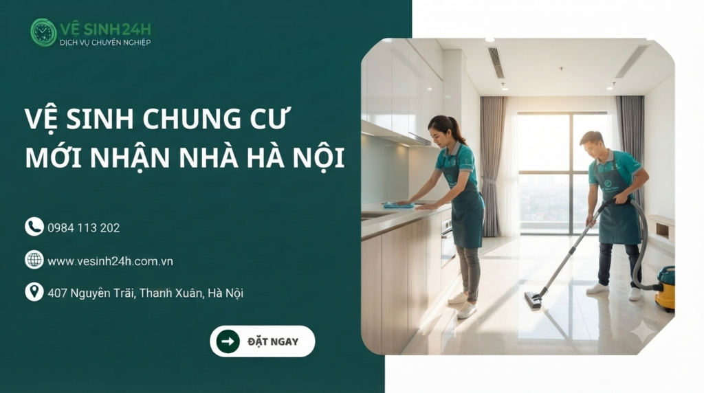 Vệ sinh chung cư mới nhận nhà Hà Nội