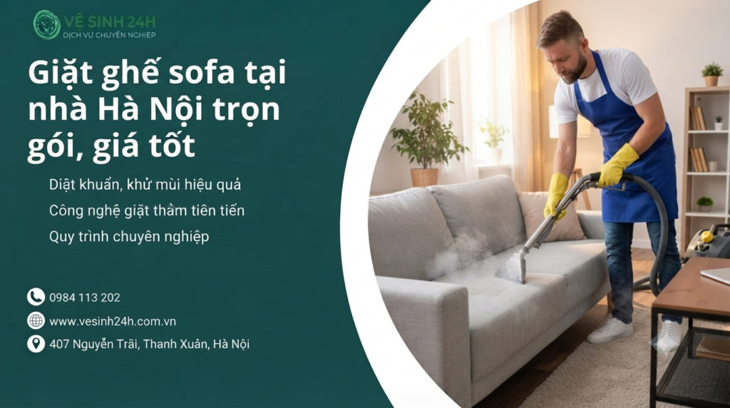 Giặt ghế sofa tại nhà Hà Nội