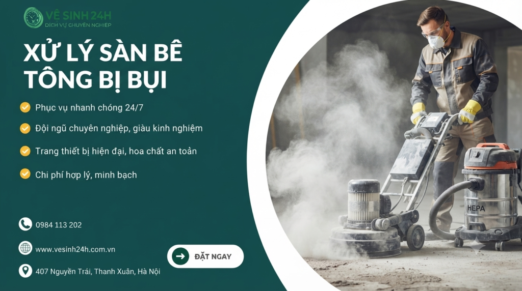 Cách xử lý sàn bê tông bị bụi