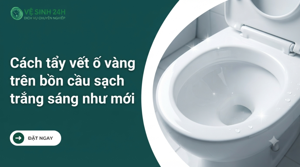 Cách tẩy vết ố vàng trên bồn cầu