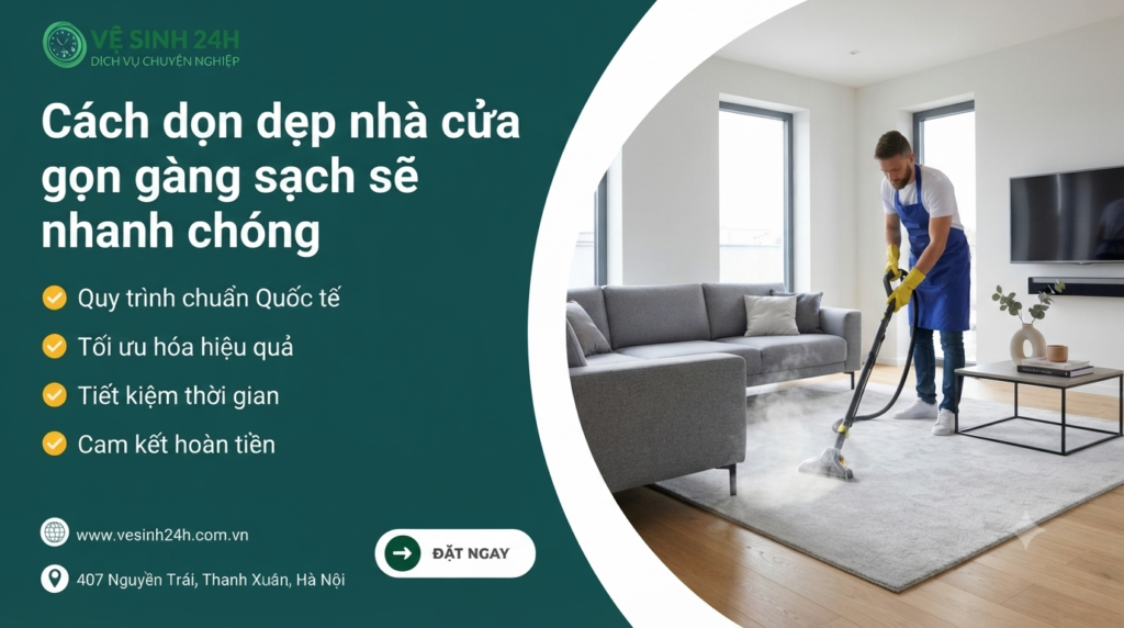 Cách dọn dẹp nhà cửa gọn gàng sạch sẽ