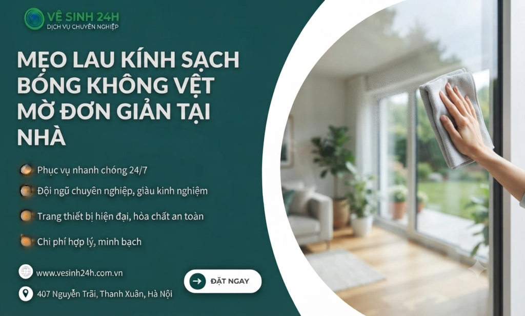 Mẹo lau kính sạch bóng không vệt mờ