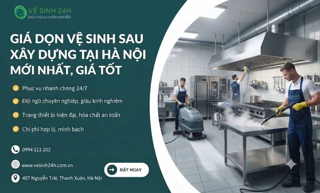 Giá dọn vệ sinh sau xây dựng tại Hà Nội