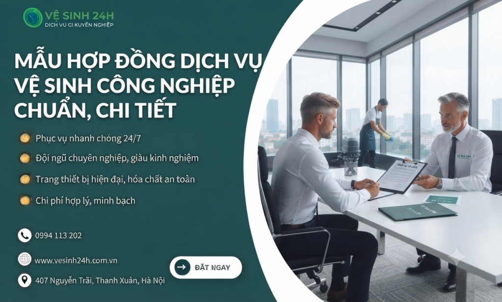 Mẫu hợp đồng dịch vụ vệ sinh công nghiệp