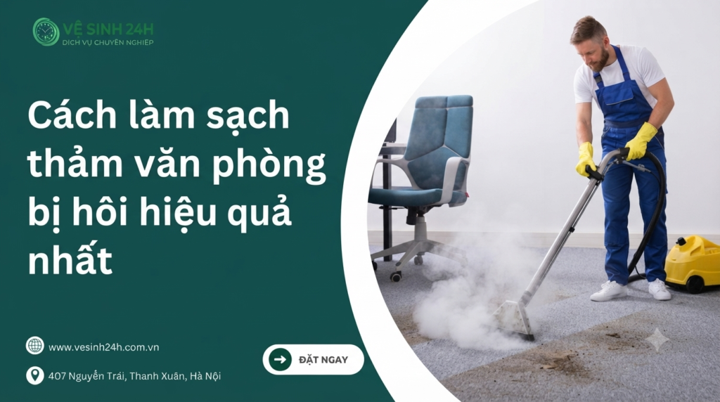 Cách làm sạch thảm văn phòng bị hôi